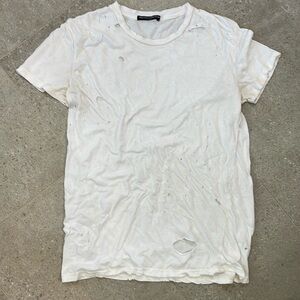 Brandy Melville Pre-ripped White T-Shirt